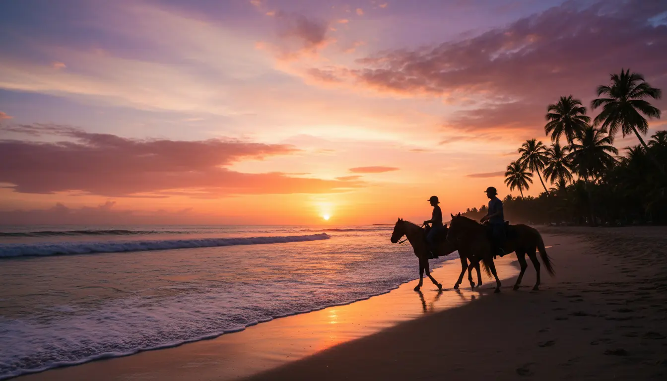 Horseback riding sunset beach Jaco